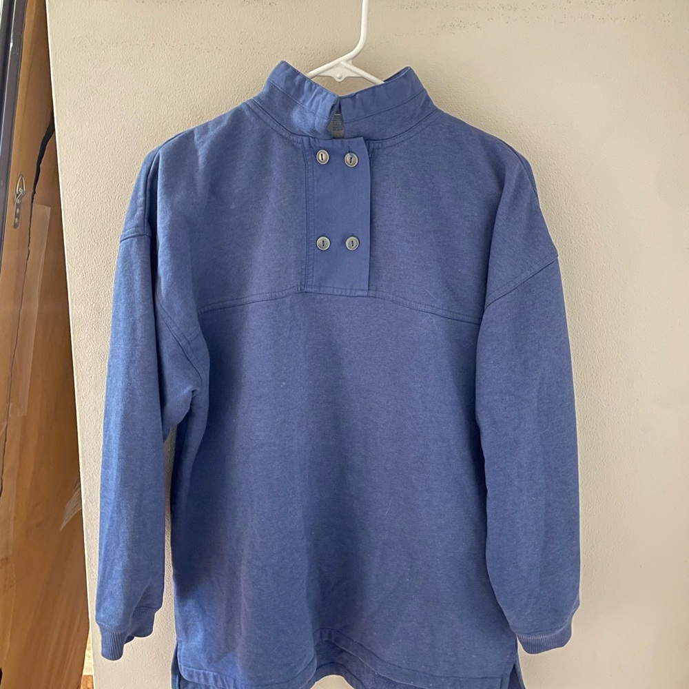Blue Button-Up Pullover